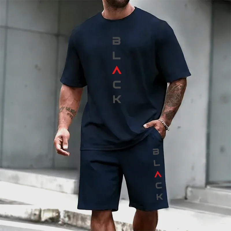 Men's Summer Urban Fashion Tracksuit - Short Sleeve Casual T-Shirt & Shorts Set