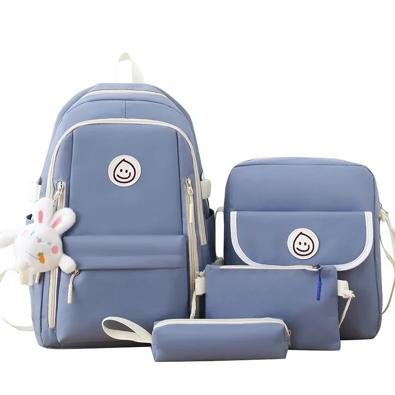 

5pcs/set elementary school backpack girl shoulder bag book pencil set cute s for girls kawaii pink