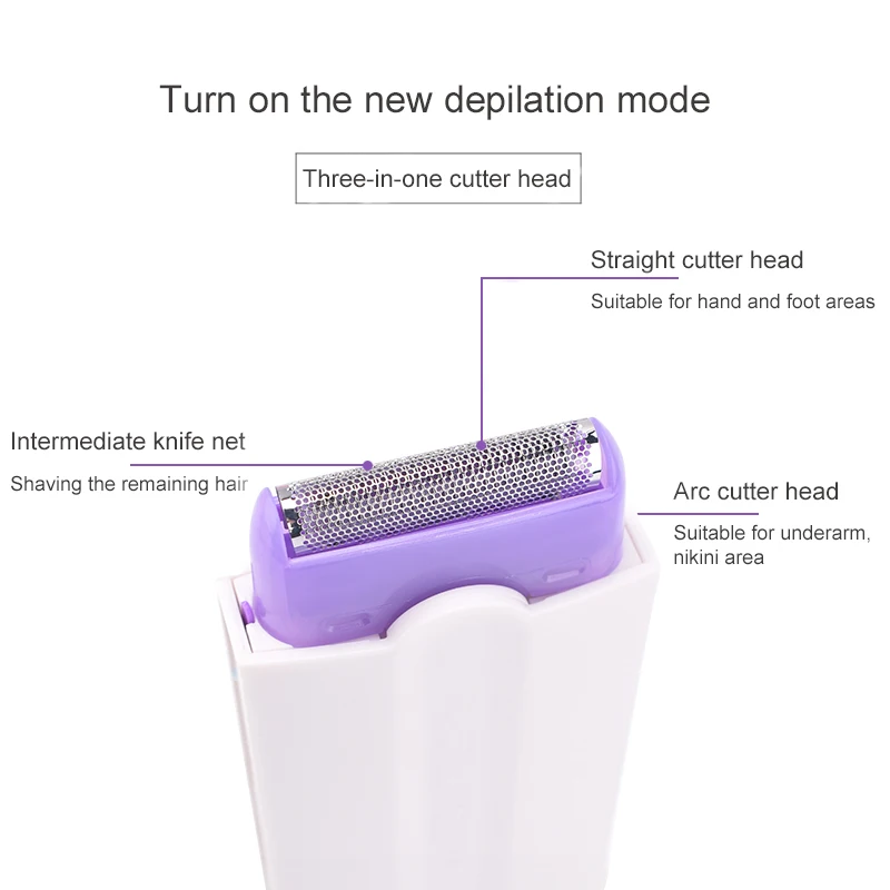 2 In 1 Rechargeable Electric Epilator Women Painless Hair Removal Lady Epilator Device Instant Sensor Light Shaver electric shaver