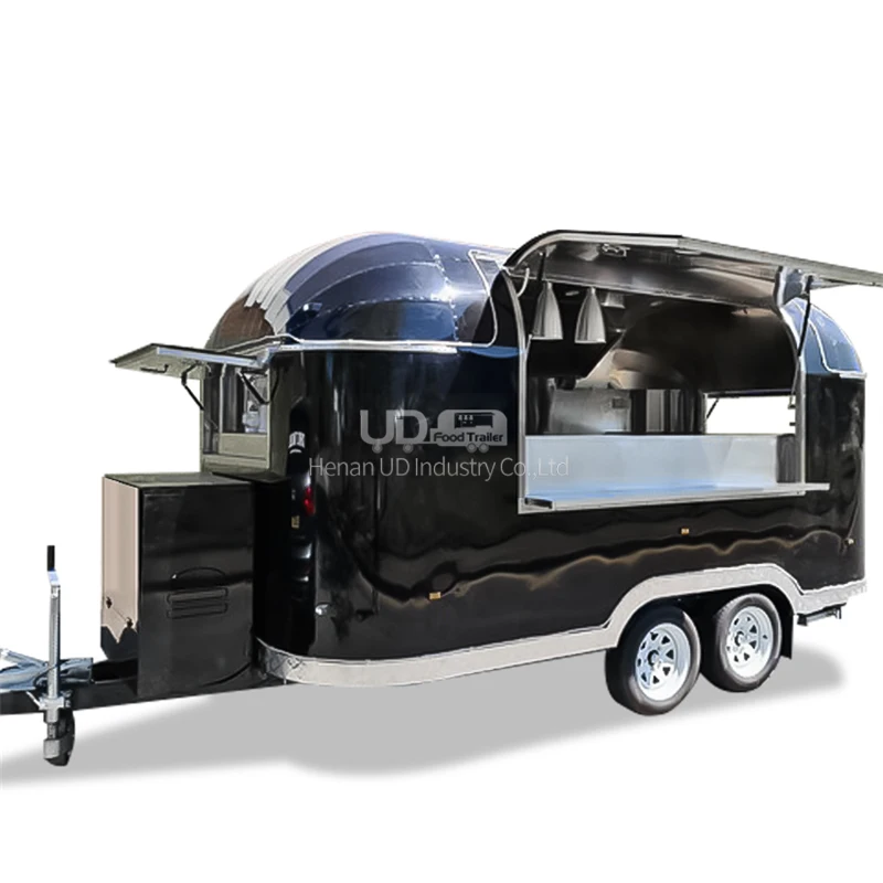 Factory Custom Hot Sale Airstream Food Truck Mobile Kitchen Trailers Fast Food Trucks Dot Concession Wholesale Price Mobile Bar
