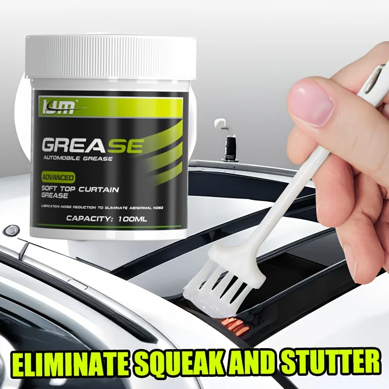 Car door grease Hinge and track maintenance paste Sunroof/track lubrication Anti-stick and noise cancellation with brush