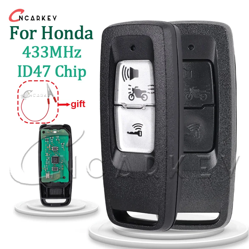 กุญแจรีโมทรถมอเตอร์ไซค์ 35111/35121-K1Z-U11 สำหรับ Honda PCX160 FORZA ชิป ID47 433Mhz Moto Smart Fob Card Tag พร้อมแบตเตอรี่สำรอง