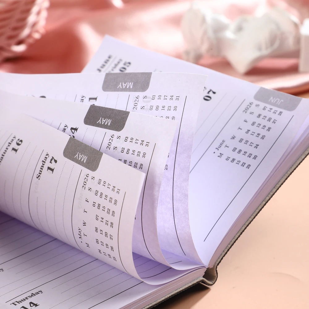 A7 Compact Morandi Color PU Cover Daily Planner - 2026 Edition