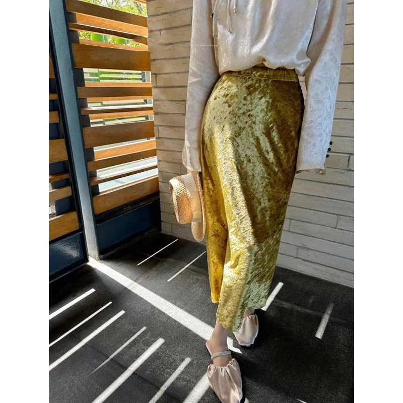 Women's New Spring Autumn Air Skirt Solid Color Simplicity Casual Loose Fashion High Waist Versatile Commuter Straight Skirt new small suit coat women s spring and autumn high end sense suit versatile fashion simplicity multi color factory direct sales