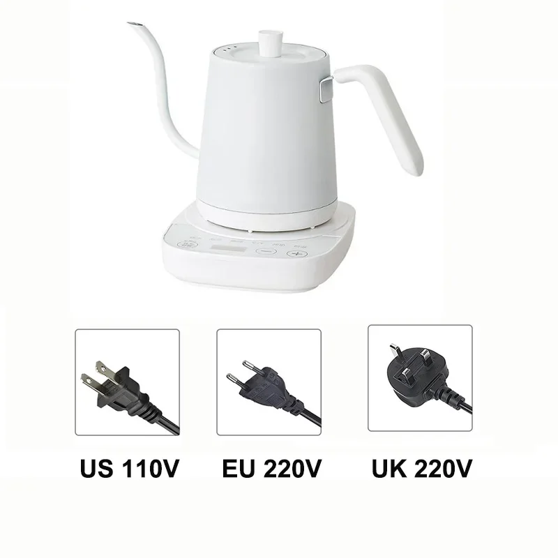 1000W Gooseneck Electric Kettle 800ml Hand Brew Coffee Pot smart Teapot Temperature Control Pot Rapid Heating Kettle