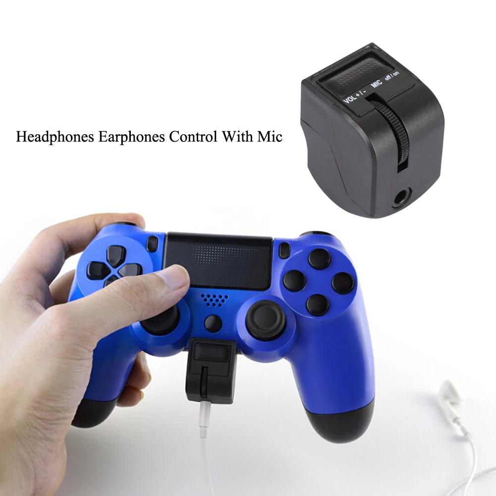 Mic Earphone Converter Mini Gamepad Headphone Adapters Volume Adjustable Noise Cancellation Game