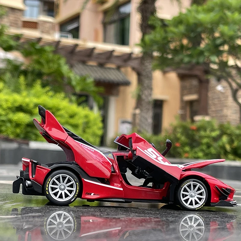 Bburago 1:32 Ferrari FXXK EVO Supercar Alloy Car Toy Car Metal Collection Model Car Sound and light Toys For Children 4