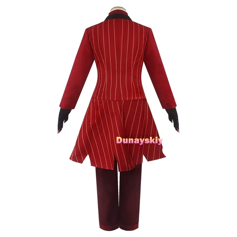 Hazbin Cosplay Hotel Uniform ALASTOR Cosplay Costume Adult Men Halloween Uniform Jacket Pants Costumes Red Suit Anime cos hazbin