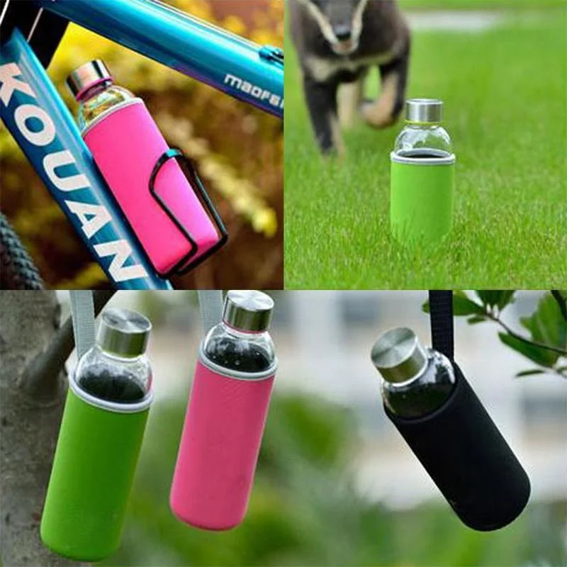 소프트 네오프렌 백 1 개, 280/360/420/ 550ml 스포츠 캠핑 하이킹 흐르는 물 진공 컵 병 가방 물 깔개 병 커버