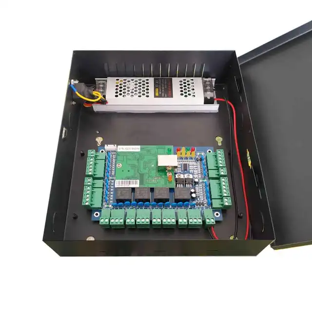 TCP/IP Four Door Access Control Kit 10A Big Power Access Board For Access System / Time Attendance Support RFID QR Reader Sn:L04 1
