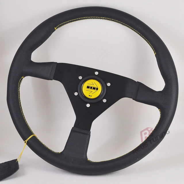 Volant de voiture en cuir plat, jeu de simulation, course de rallye, course  sportive, 330mm, 13 pouces, 13 en effet