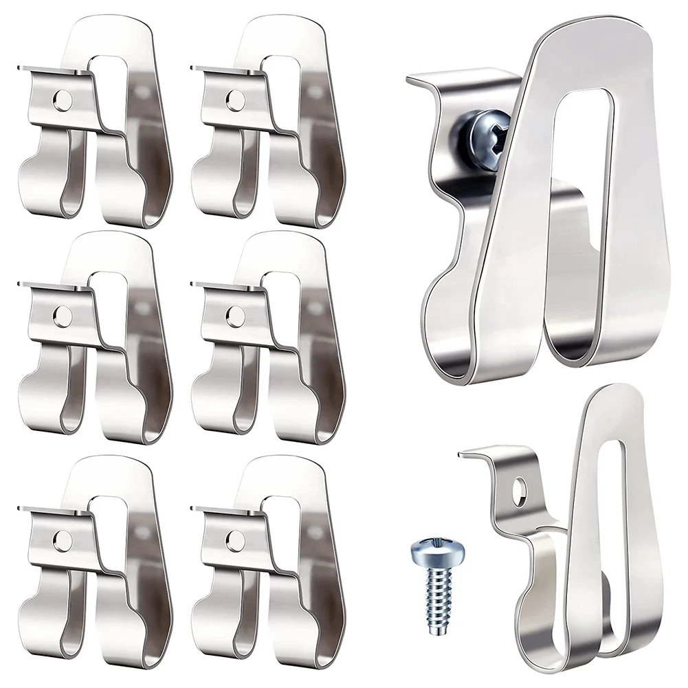 

8 Pcs Replacement Belt Clip Hooks Hard Iron Driver Belt Clip Drill Clip Hook Tool with Screws Parts