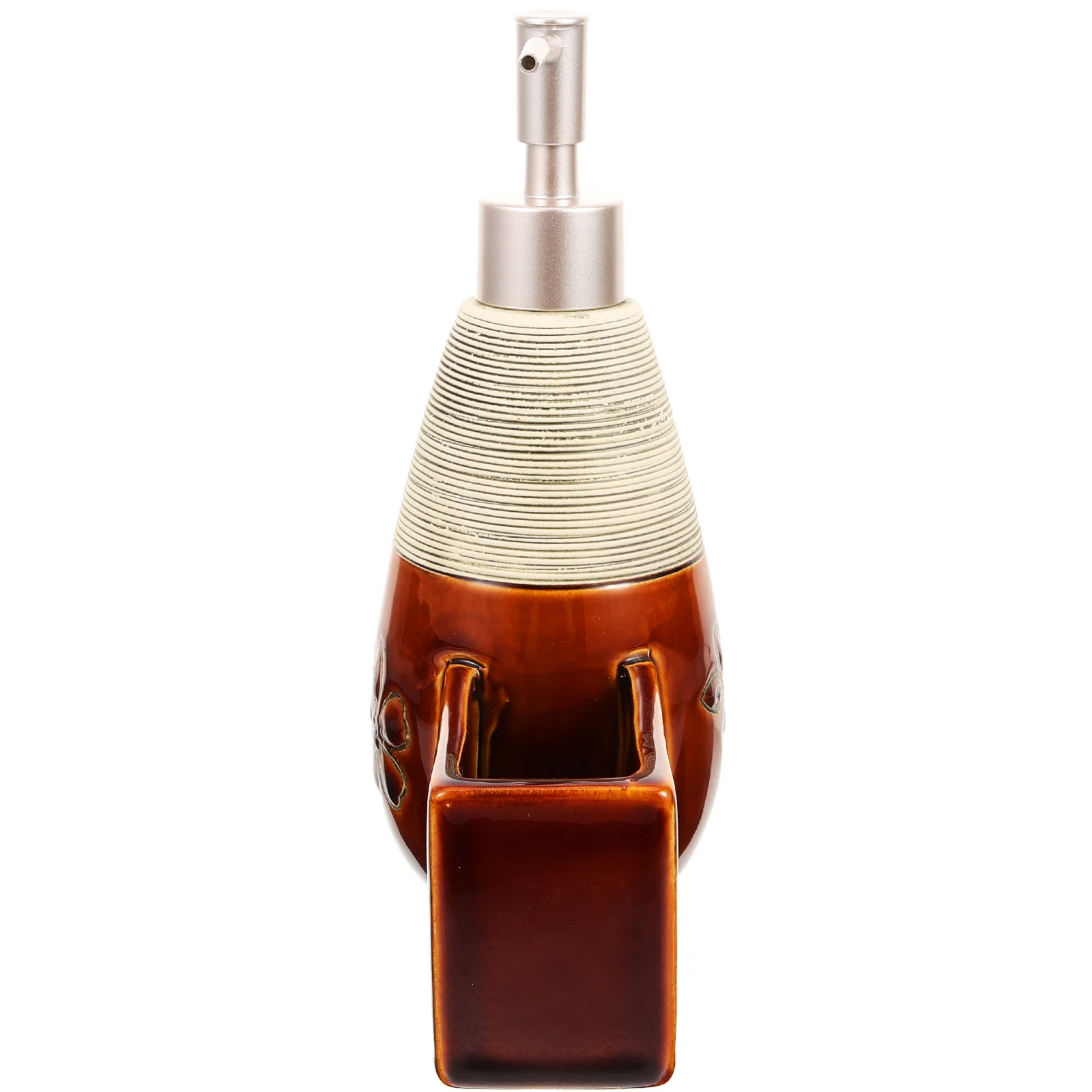 

Ceramic Soap Lotion Dispenser With Sponge Tray Kitchen Soap Dispenser Press Type Sanitizer Container