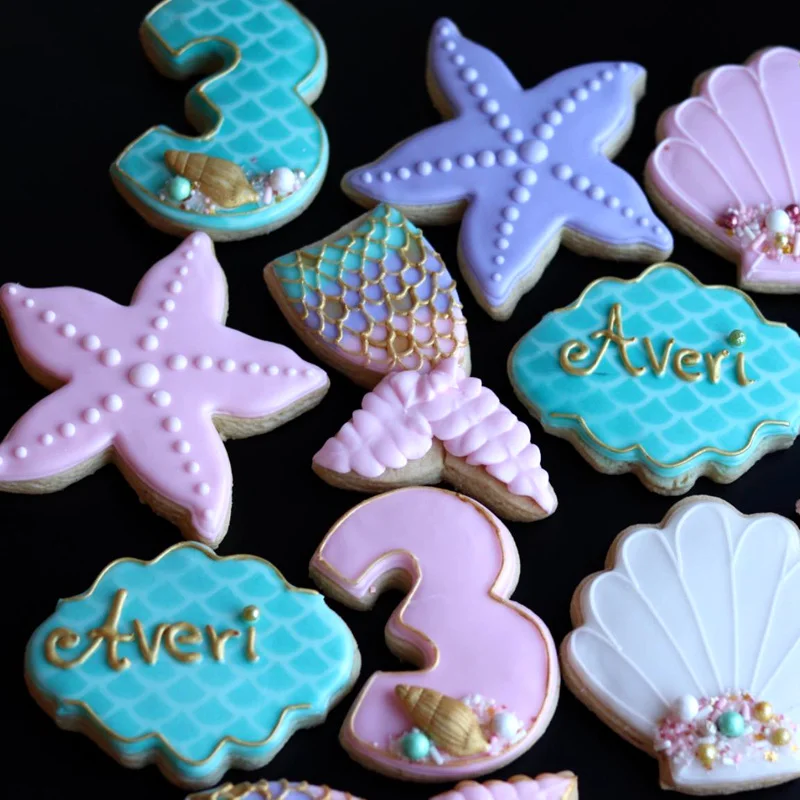 Description Picture 3 of item3Pcs/lot Ocean Seahorse Starfish Cookie Cutter Mold Under The Sea Mermaid Birthday Party Decoration DIY Cake Biscuit Baking Tool