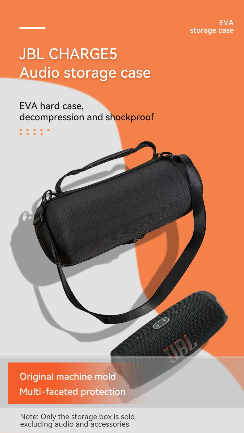 Hard EVA Travel Box Protective Cover Carrying Storage Bag Case for JBL Charge 5 Wireless Bluetooth Speaker Portable Shoulder bag