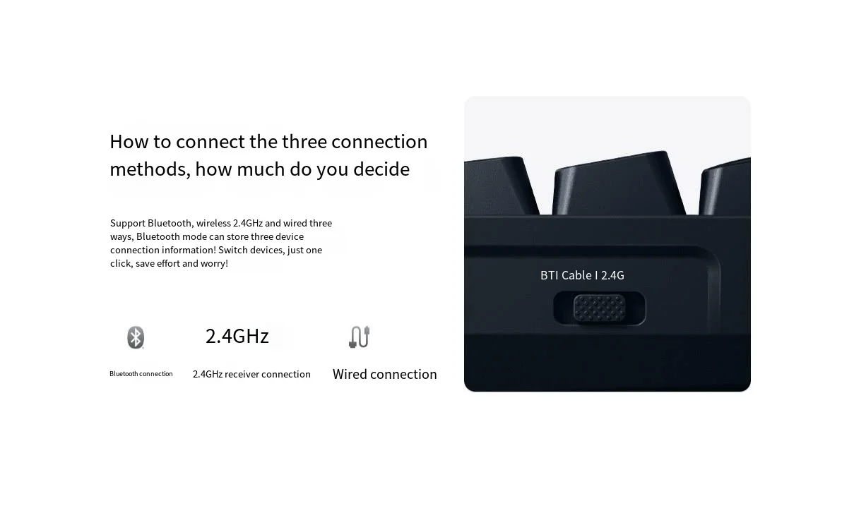 Com Fio, 2.4GHz, 87 Key, 3-Mode para