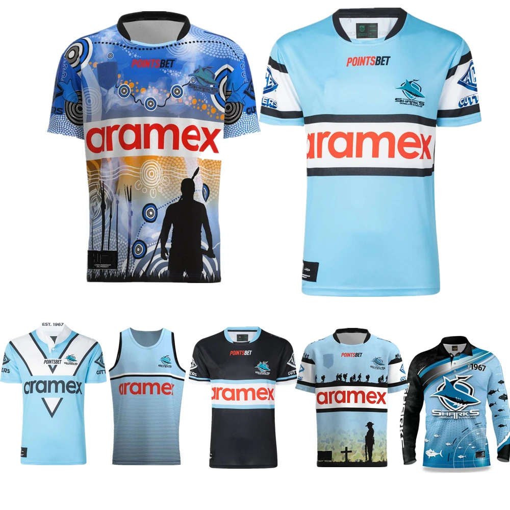 Nuovo Stile 2022 2023 Sharks Heritage Rugby Jersey Indigeno ANZAC HOME Away Maglie Australia