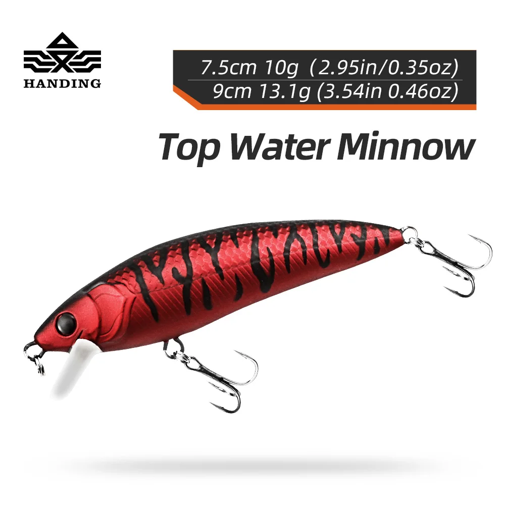 HANDING 1pc Minnow Lures, Long Casting Swim Bait, Topwater Fishing Tackle  For Bass Trout Saltwater Freshwater