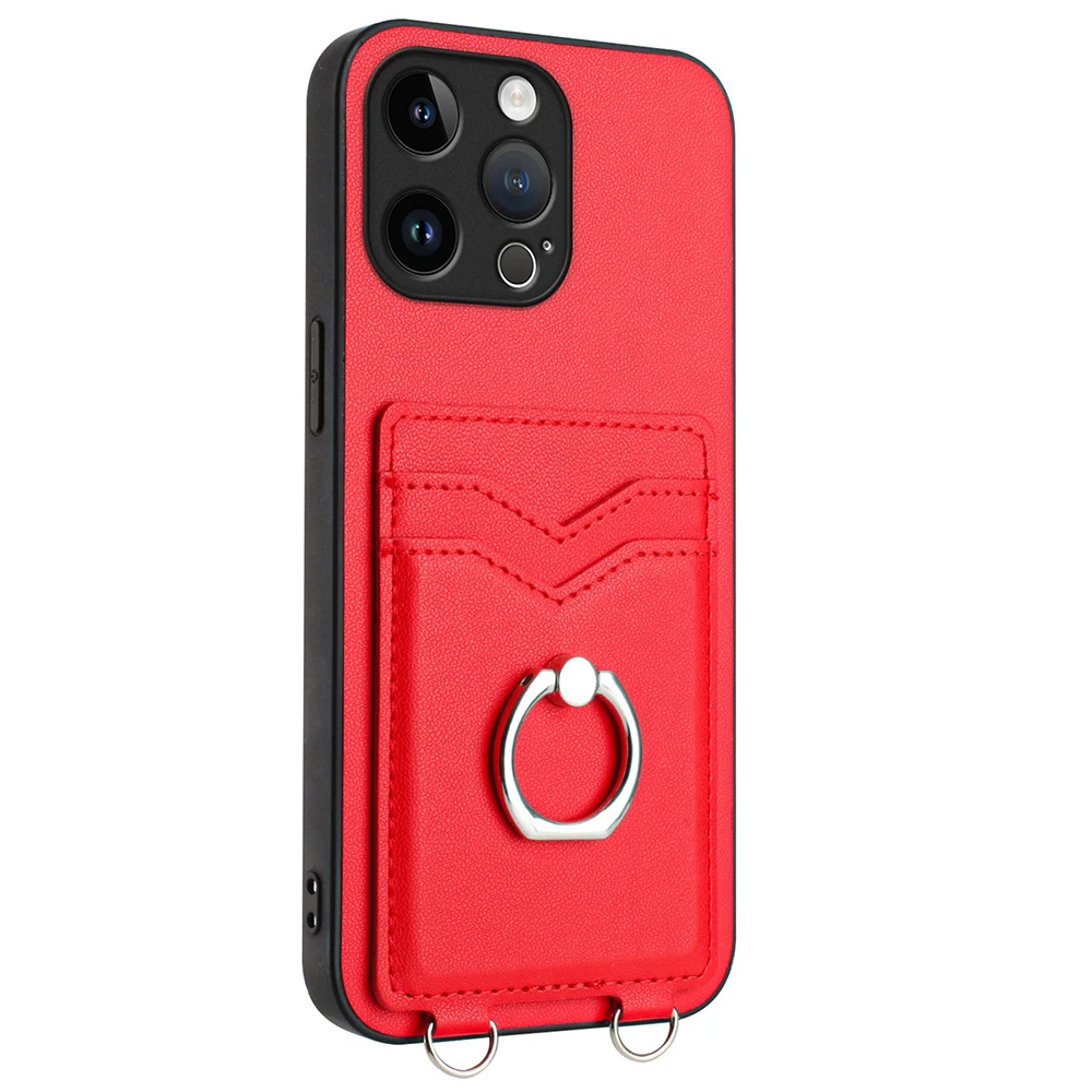 Universal Ring Stand Card Holder Phone Case with Enhanced Protection