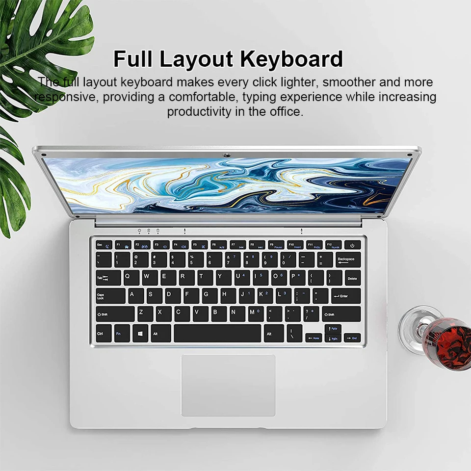 14 inch Laptop Intel N4020 Lightweight Ultra-Thin 4G+64G Windows 10 Office Ultrabook Portable PC Computer WiFi Small Notebook 5