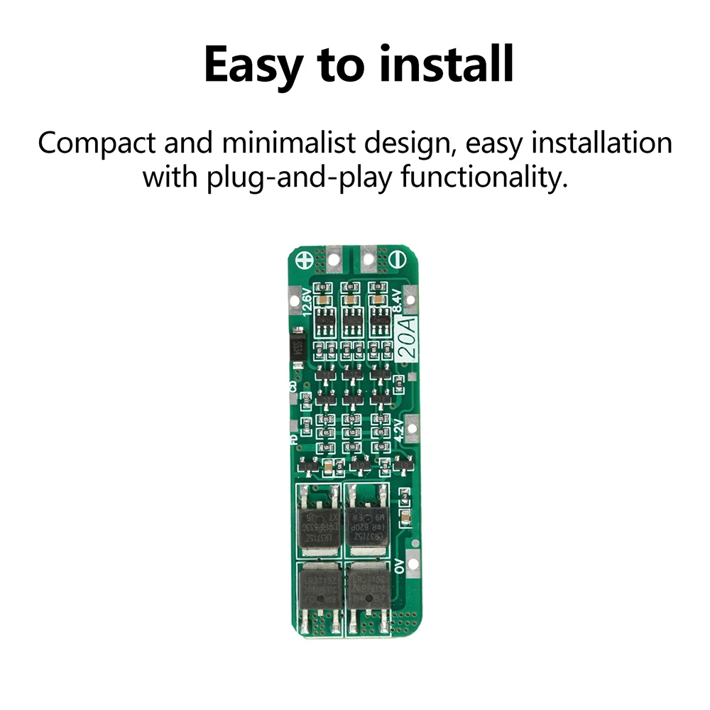 리튬 배터리 BMS 보호 보드 3S 12.6V 20A 리튬 이온 배터리 DIY 프로젝트용 과충전 및 과방전 방지 장치