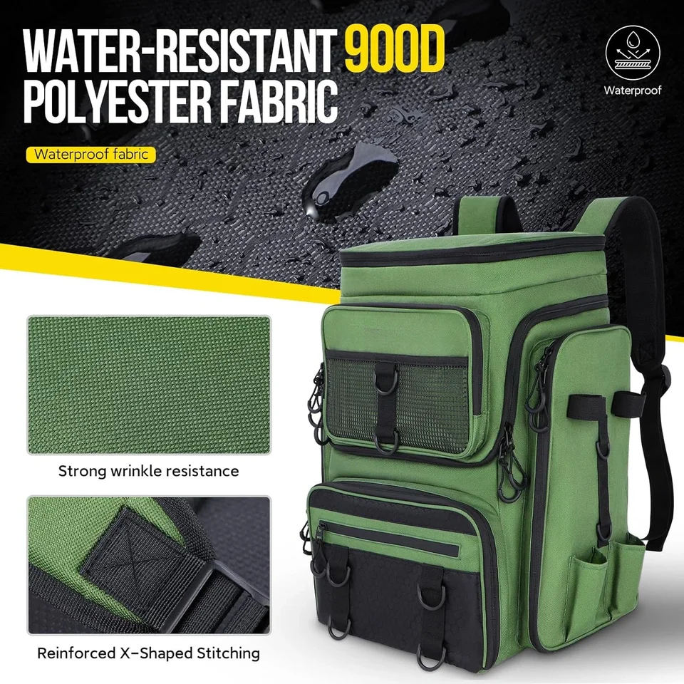 Mochila Pesca Magikeration 42L - Con Soportes Caña Y Resistente Al Agua