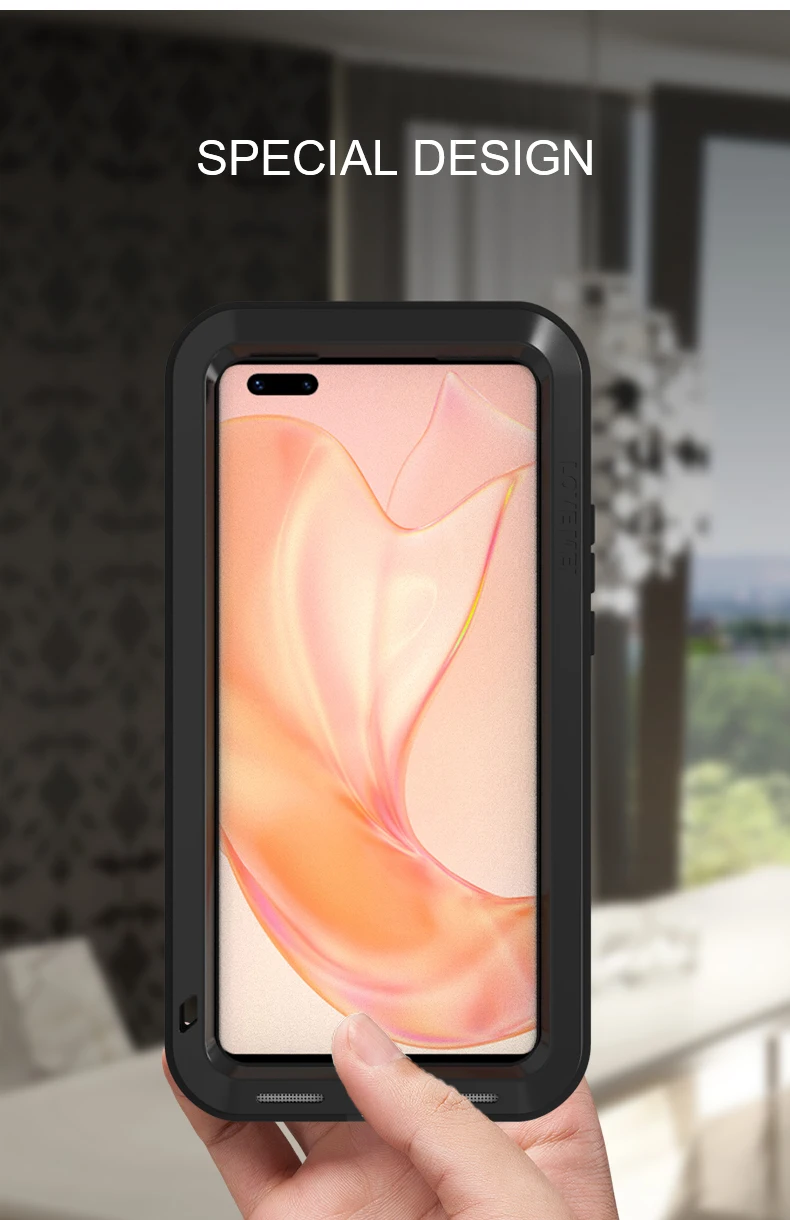 Love Mei Phone Case For Huawei Mate 40 Pro Powerful Shock Dirt Proof Water Resistant Metal Armor Cover Coque For Mate40 Pro Plus