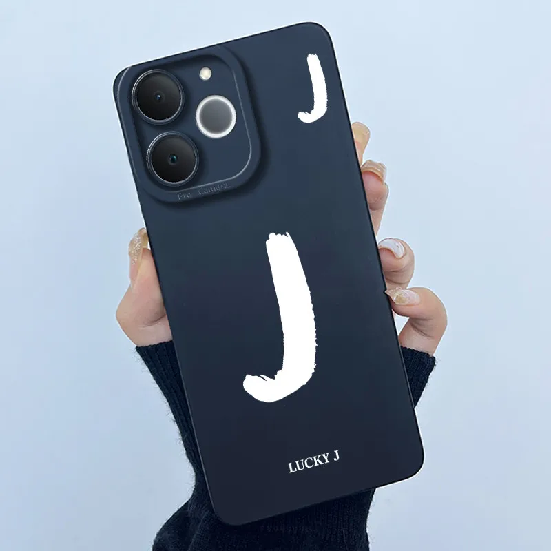 Cute Initial Letters Shockproof Soft Silicone Phone Case Cover Bumper