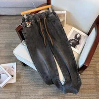 Plus Size 7XL 170kg Women Denim Pants High Elastic Waist Jeans Trousers Pockets Thin Slim Ladies Ankle Length Loose Trousers - Image 4