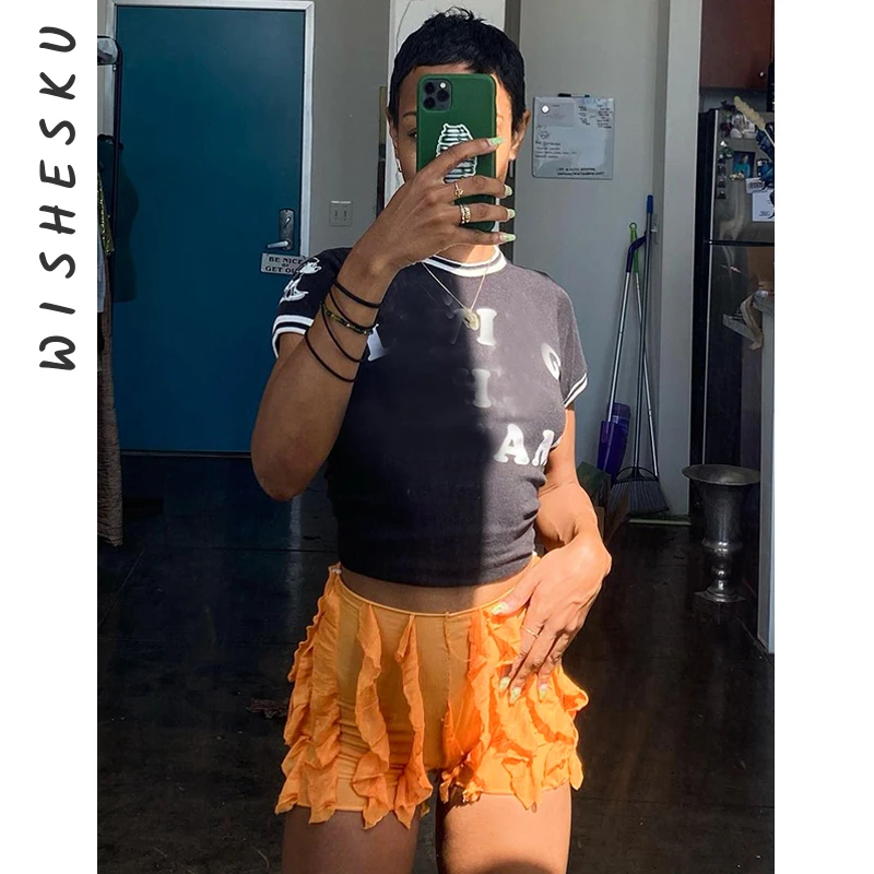 

Женские Плиссированные сетчатые шорты с оборками, винтажные шорты в стиле преппи в стиле "Лолита" с эластичным поясом, летняя одежда в стиле Харадзюку Y2K, 2023