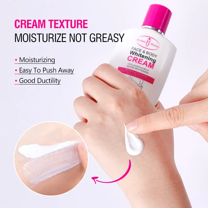 120ml Collagen Milk Bleaching Face Body Cream Skin Body Moisturizing Breast Brightening Moisturizing Lotion for Light Skin