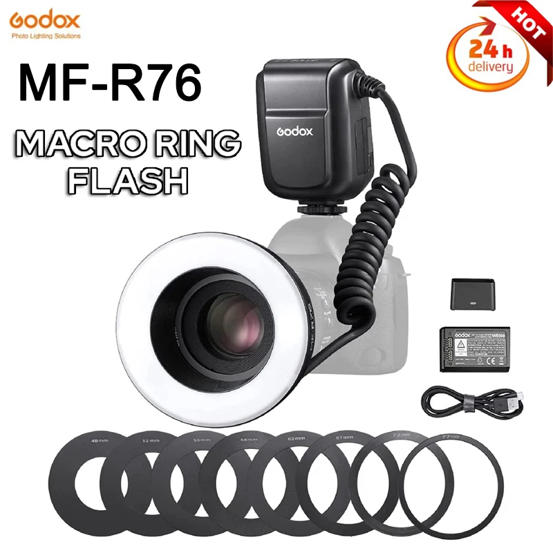 Flash Ring Godox MF R76 MF R76 RING76 Macro LED Ring Speedlite Light