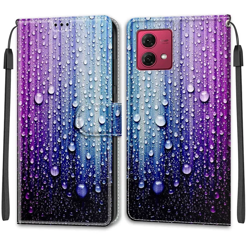 Flower Pattern Flip Case For Motorola MOTO G84 G54 Power G32 G14 G