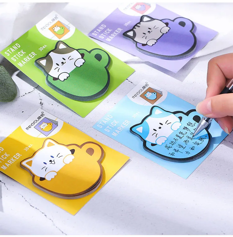 1-teiliges Lytwtw's Cartoon-Klebeband, niedliche Kawaii-Katzen-Cup-Notizen, Notizblock, Notizblock, Büro, Schulbedarf, Schreibwaren-Aufkleber – Detail 3