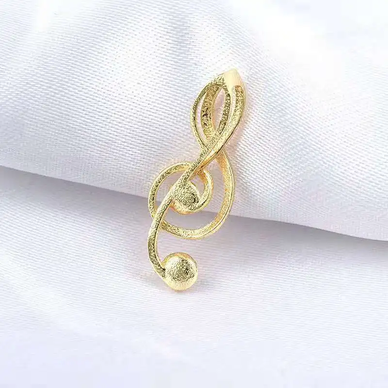 

Color Retention Real Gold Plated Copper Musical Note Shape With Pin Charms DIY Jewelry Making Findings Accessories