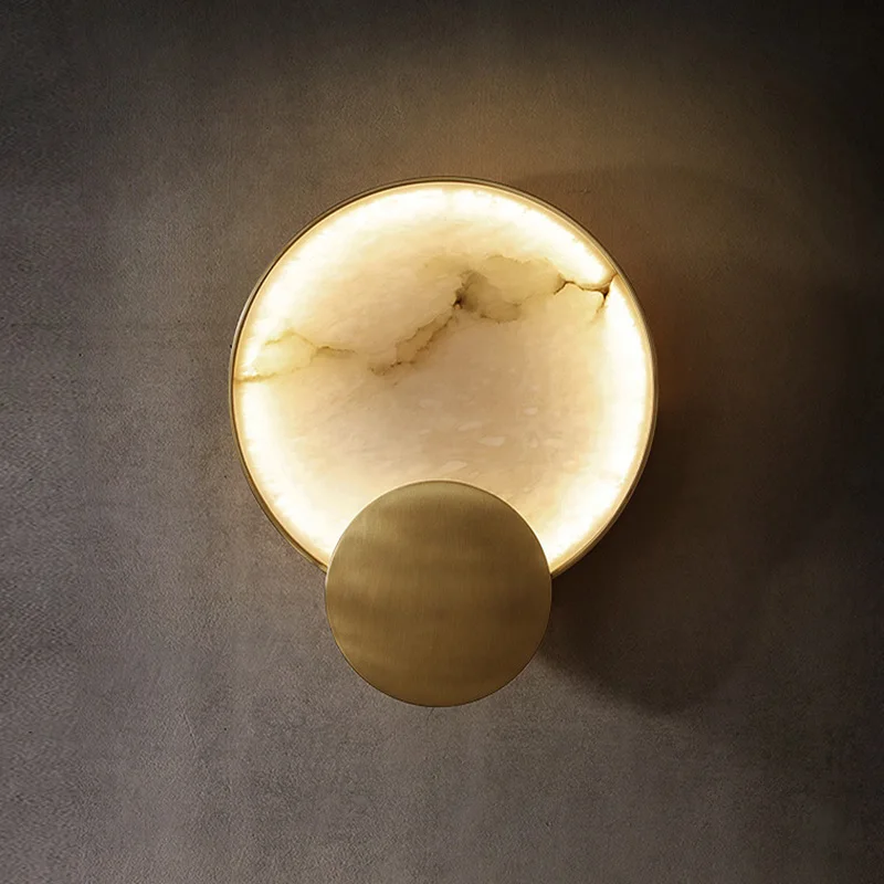 Led Wall Lamp Wall Sconces Light Wall Lamp Round Marble Wall Lamp