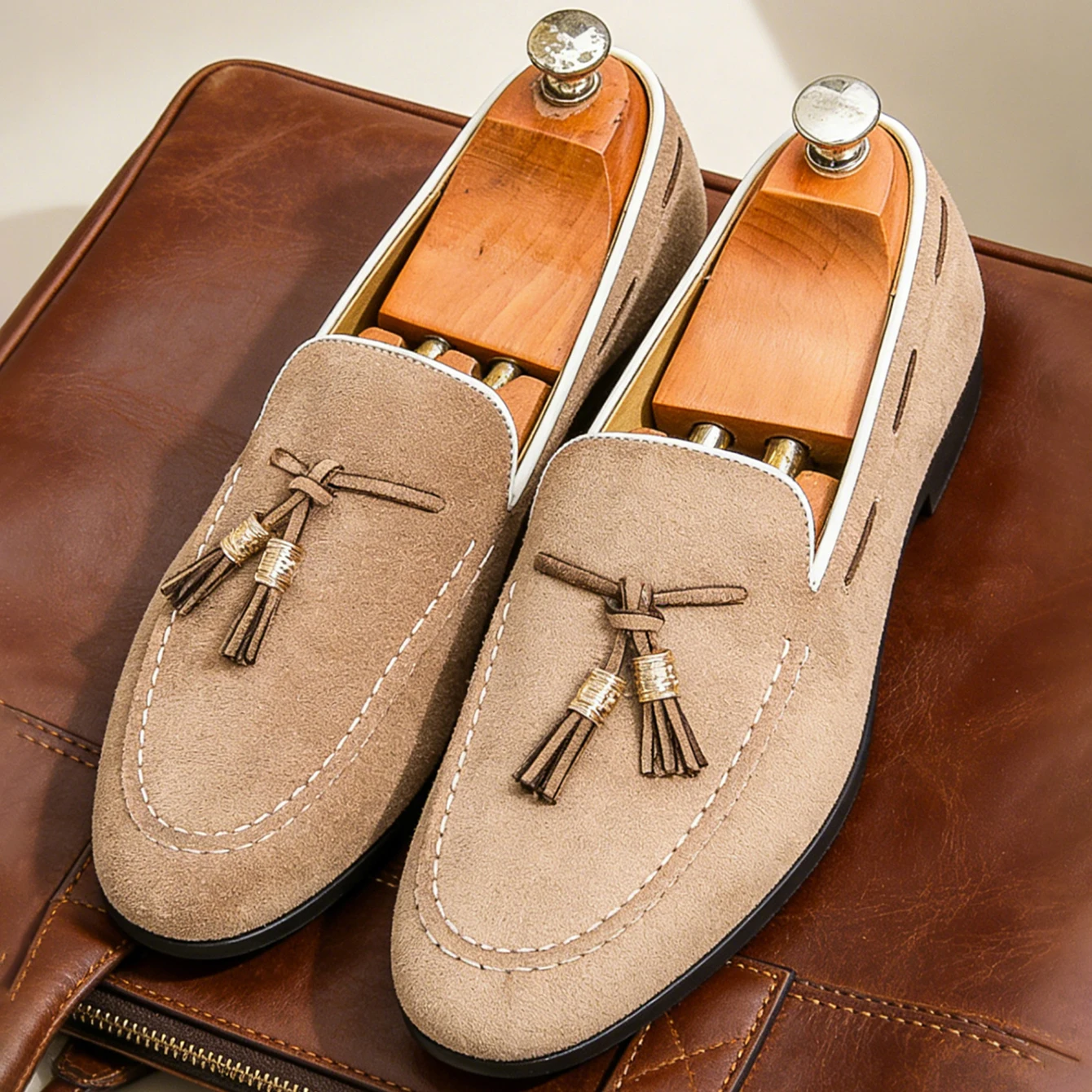 NewFashionTasselSlipOnLoafersSuedeLeatherMenShoesClassicDressOfficeDailyBusinessPartyCasualShoeforMan-AliExpress322
