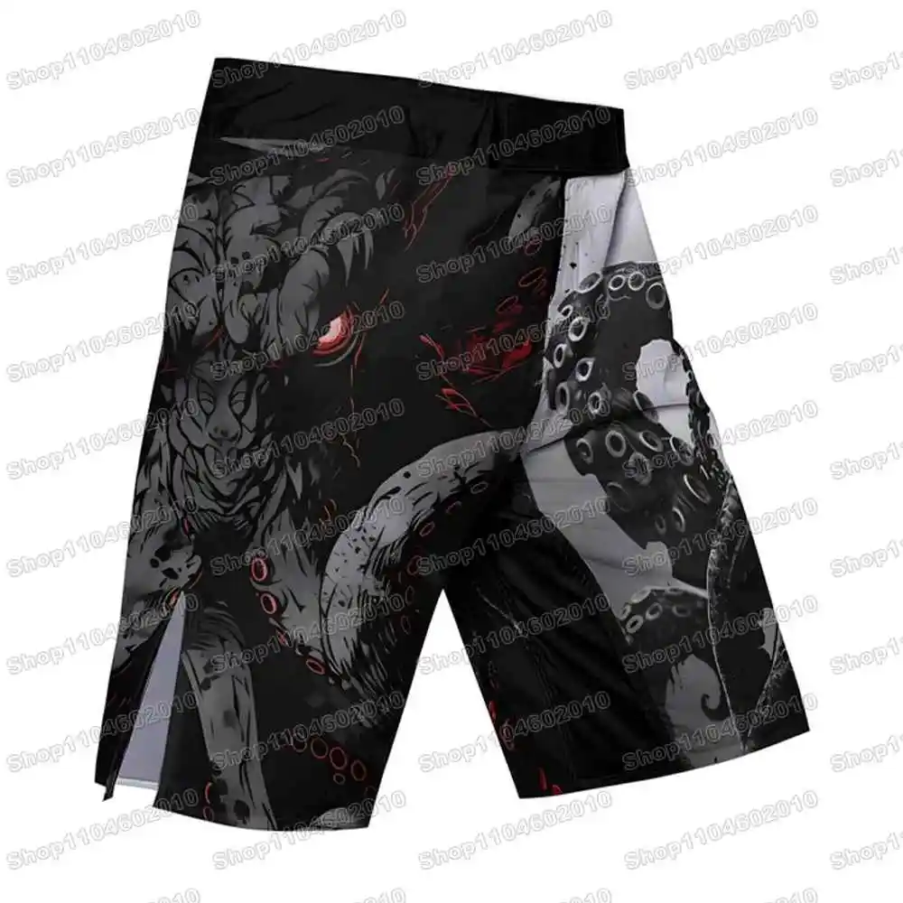 WWF Darkness Cthulhu 래쉬가드 서핑 저지 비치 셔츠 수영복, 다이빙 체육관 반바지, MMA BJJ 남성 주짓수 피트니스 세트