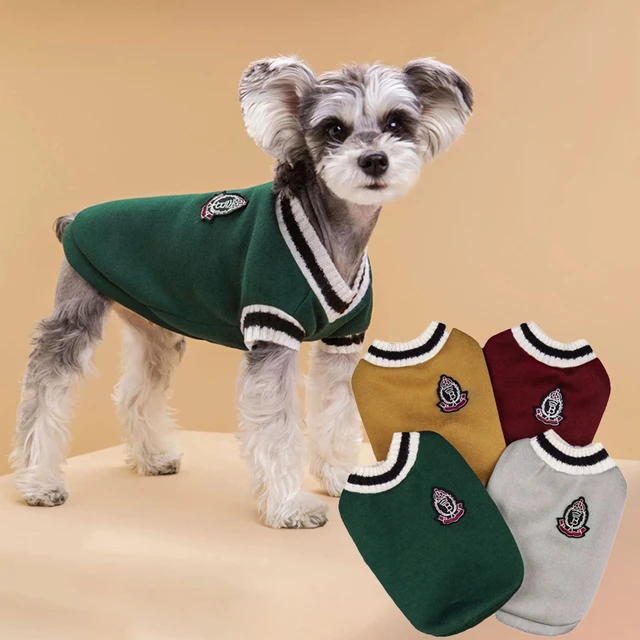Winter Warm Pet Dog Sweater College Style V-neck Puppy Knitwear For Small Dogs Puppy Vest Clothes Kitty Jacket Outfits Winter Warm Pet Dog Sweater College Style V-neck Puppy Knitwear For Small Dogs Puppy Vest Clothes Kitty Jacket Outfits