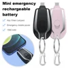 2025 Newest Mini Mobile Power Bank Keychain Portable Battery Charger Case 1500mAh Fast Charging for iPhone Series Samsung Xiaomi 1
