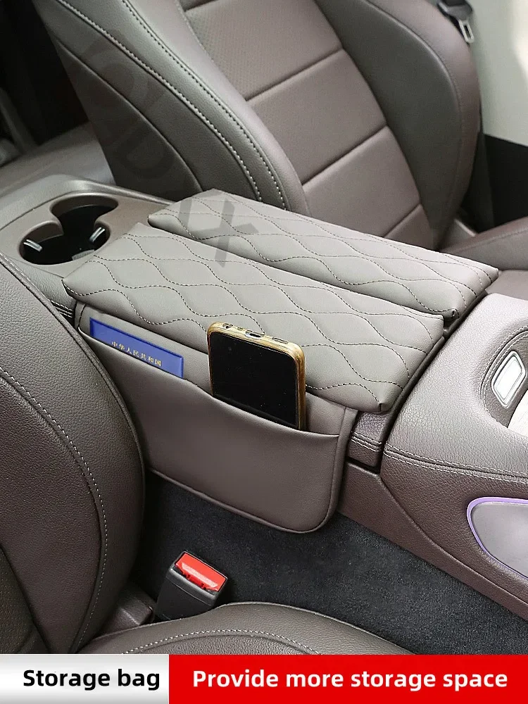 메르세데스 벤츠 GLE W167 GLS X167 2020-2022 자동차 팔걸이 쿠션 안티 스크래치 가죽 센터 콘솔 팔걸이 보관함 패드