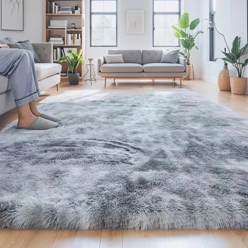 Gray Shaggy Area Rug 1