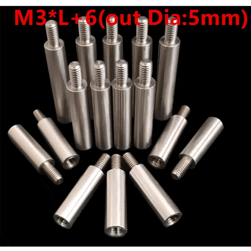 

M3*L+6 stainless steel 304 round standoff spacer support pillar isolation column male-female connection stud standoff screw1193
