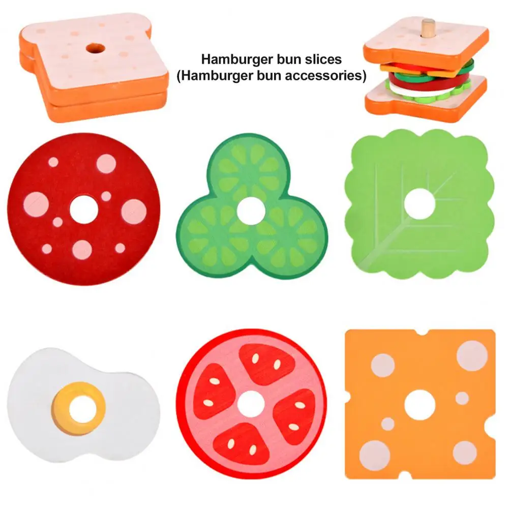 Wooden Toy Kids Montessori Matching Wooden Toys Simulation Hamburg DIY Colors Shape Matching Sensory Board Game Educational Toys for Kids