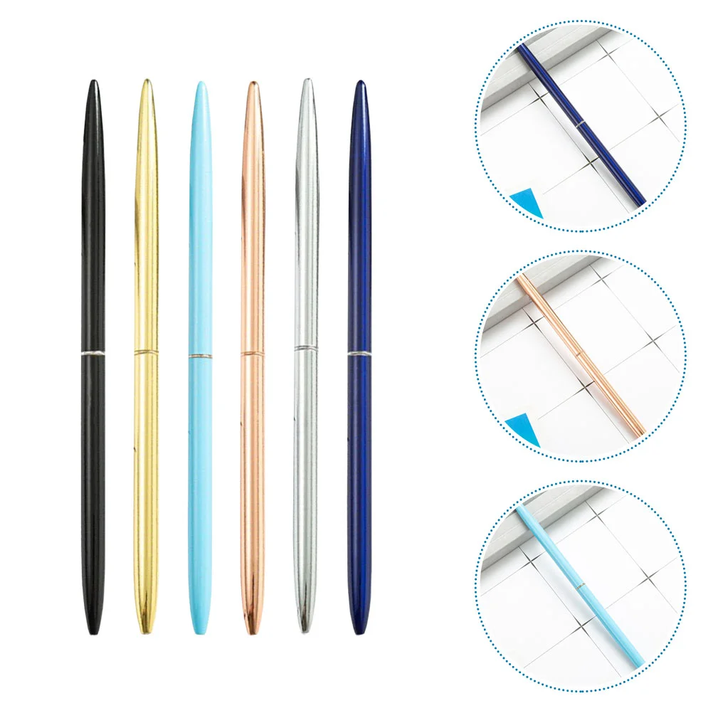 6Pcs Metal Ballpoint Pens Decorative Ballpoint Pen Smooth Ballpoint Pen Desk Writing Pen for Office