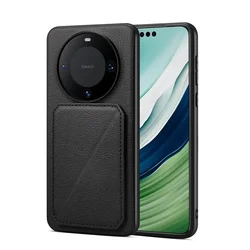 Leather Magnetic Wallet Phone Case - EUCAGR Collection for Nova 11 Ultra (Black)
