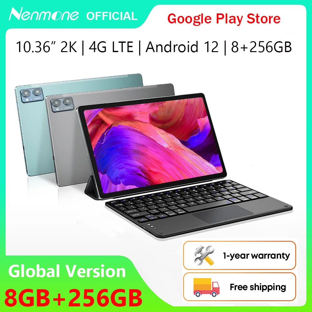 안드로이드 12 헬리오 G85, 듀얼 SIM 카드, 4G 전화 통화, 2 인 1 태블릿 노트북, GPS 16MP, 10.36 인치, 8GB RAM, 256GB ROM, 슈퍼 신제품