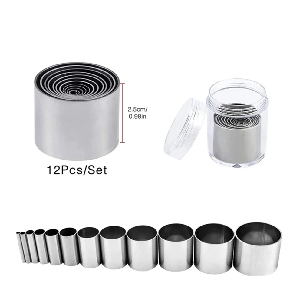 Leather craft tools leather sewing tools Leather Cutting Die Circle Stencil Cutter Mold Round Hollow Hole Punch Set 12Pcs/Set