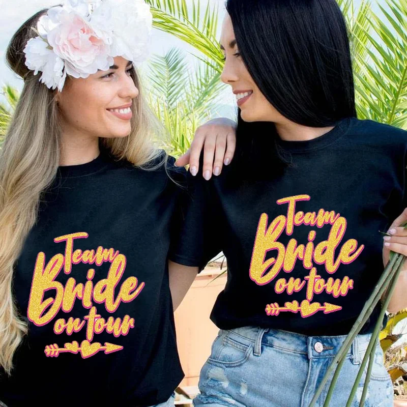 

Tee Women Team Bride on Tour Bacherlette T Shirt Fashion Graphic T Shirt Clothing T-shirt Short Sleeve Clothes Summer Female Top