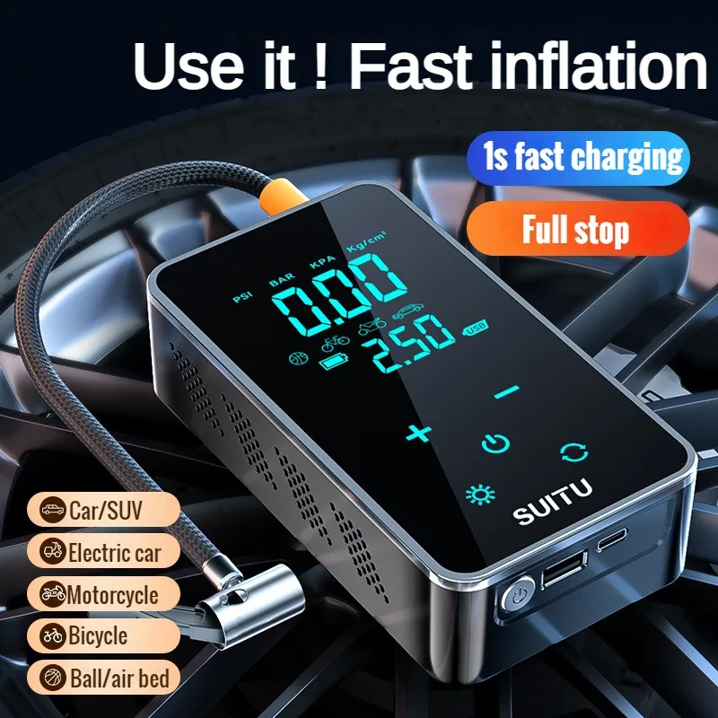 Tire Inflator Portable Air Compressor-Air Pump for Car-18000mAh Electric  Air Compressor-Portable Air Pump Cordless-150 PSI Tire Pump with Touch